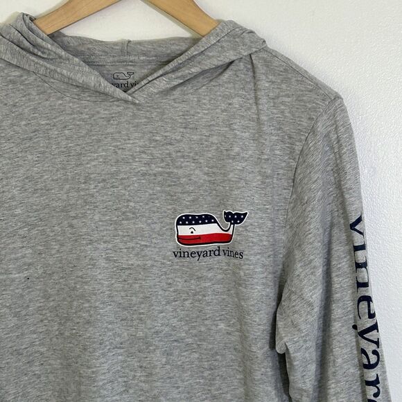 Vineyard Vines Hooded Long Sleeve Shirt Size Small Patriotic American Flag Men's - Picture 3 of 7